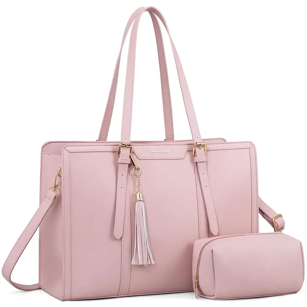 2023 LOVEVOOK women laptop tote bag canvas lightweight office computer bags 15.6in laptop layer custom laptop handbags for women