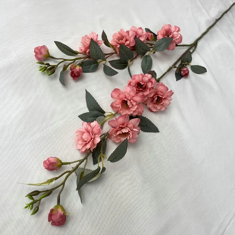 H-655 Coated cloth long only camellia home hotel shopping mall wedding display decoration simulation flower bouquet