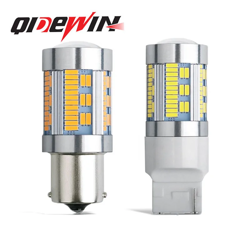 QIDEWIN super bright high power 1156 1157 t20 t25 4014 105smd led tail light bulb for car brake turn signal led lamp amber red