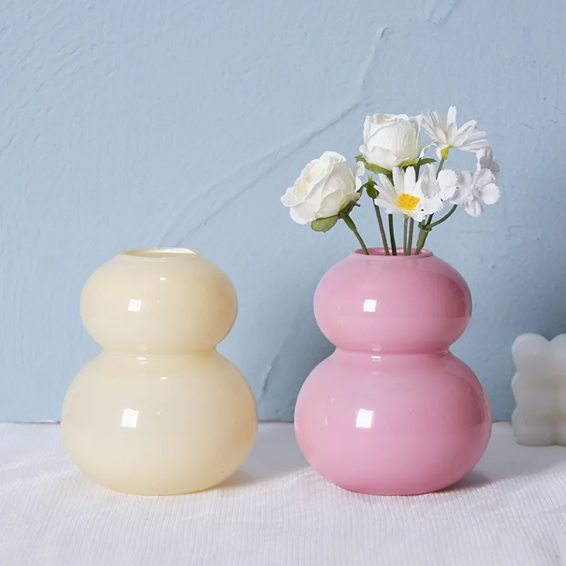 56H New creative gourd glass hydroponic plant flower arrangement vase living room desktop craft ornament vase