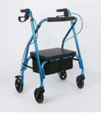 Lightweight Aluminum Folding Portable Walker Assist Medical Nursing Four Wheeled Rollator Walker with Chair for the Elderly