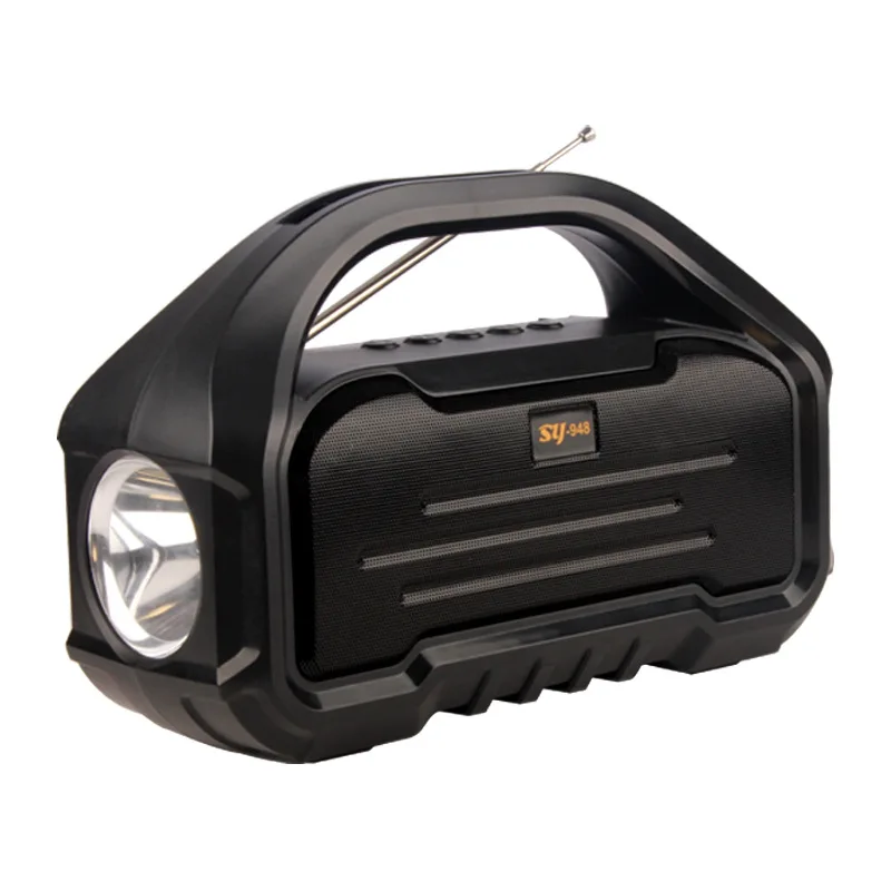 AUX Portable Solar Panels Charging Speakers with Led Flashing Light Multi functional blue tooth Wireless Solar Speaker