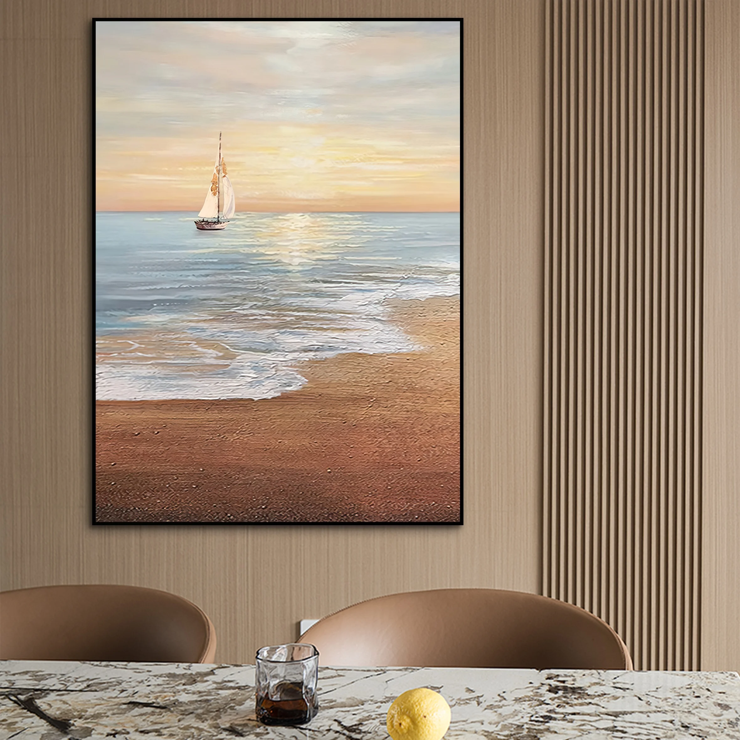 Darling DRZ37 Handpainted Impressionist Sailboat Wall Art Custom Abstract Design Painting Canvas Print Oil Paintings