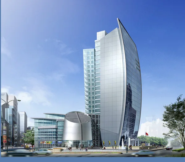 Commercial Exterior Aluminium Glass Facade Energy Saving Soundproof Aluminum Curtain Wall