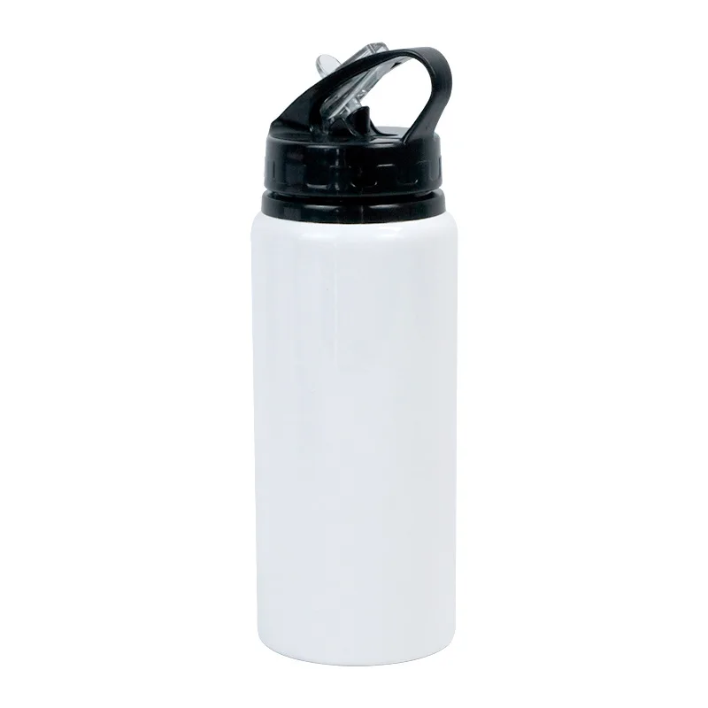 Food Grade Heat Sublimation Sports Straw Water Bottle Blank Coated 600ML Aluminium Bottle Insulated Bottle