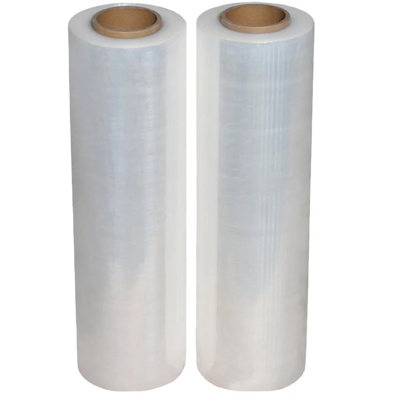 2023 Colorful  LLDPE hand use stretch film 23 microns 500mm goods wrapping Film with LOGO printing
