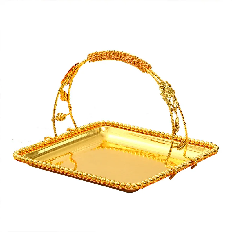 European-style wrought iron light luxury fruit plate high-end creative home fashion candy plate dried fruit plate