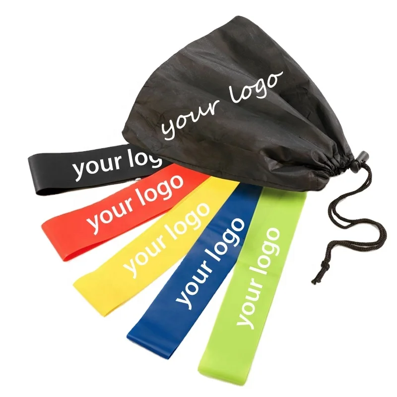 2024 Popular Color Bulk Supply Rubber Latex Medium Fitness Exercise Leg and Butt resistance loop band Mini Set