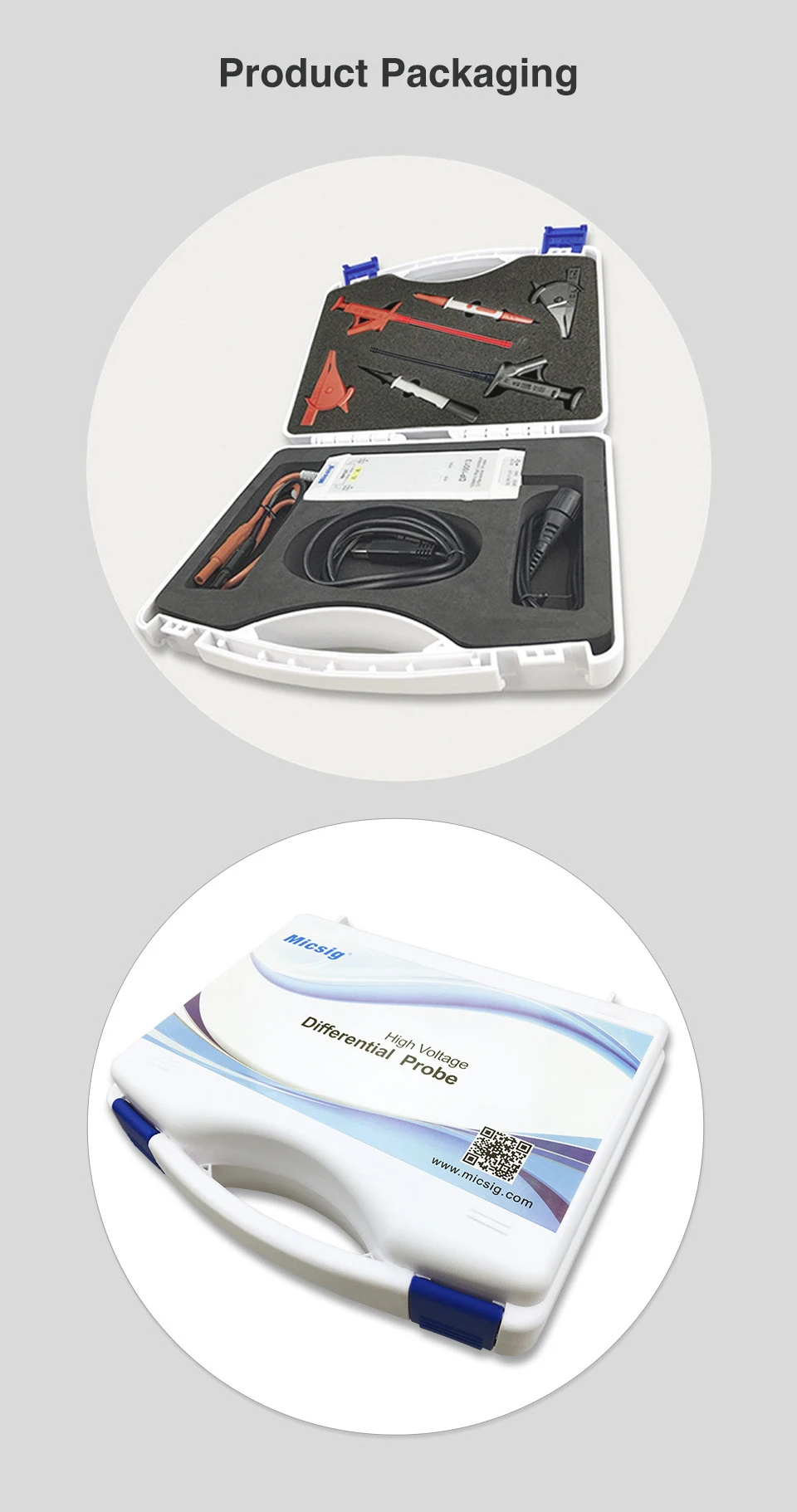 Micsig Oscilloscope 1300V 100MHz High Voltage Differential Probe DP10013 kit 3.5ns Rise Time 50X / 500X Attenuation Rate