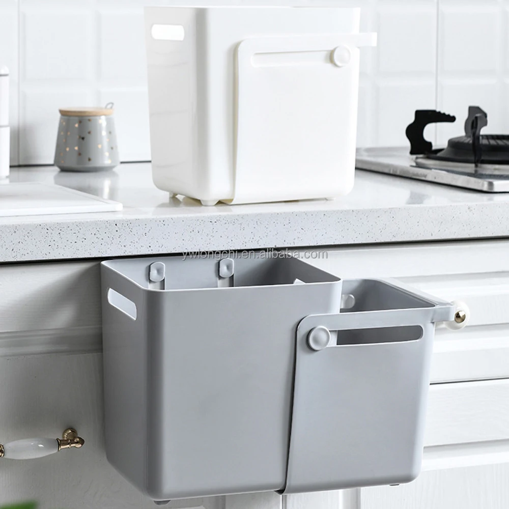 New Wall Mountain Telescopic Trash Can for Kitchen Cabinet Door Home Stand Sorting Garbage/ Waste/ Rubbish Storage Box for Bin