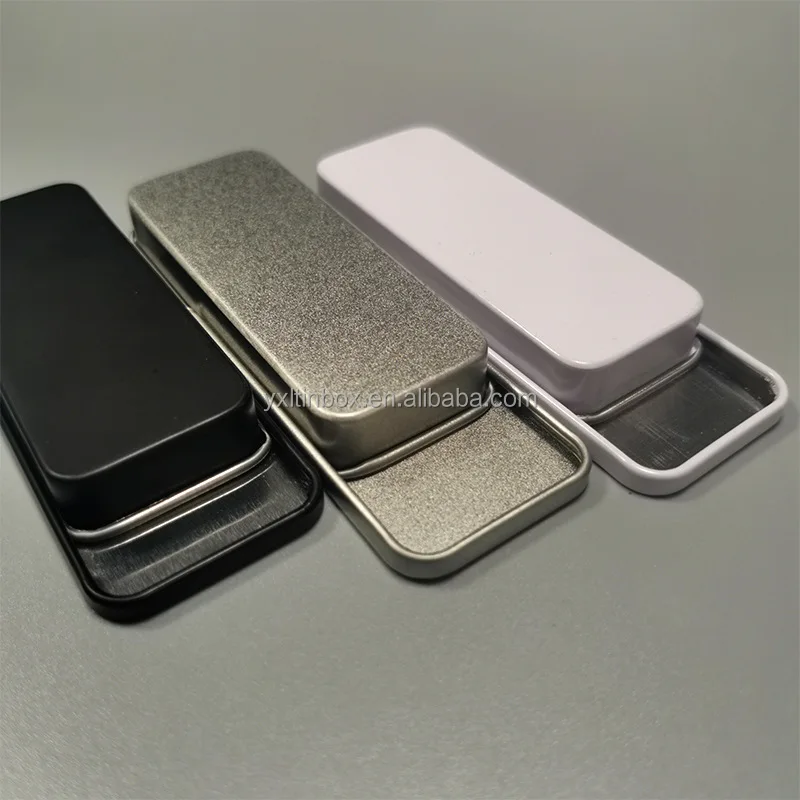 Wholesale Food Grade Small Chewing Gum Tin Can Candy Recyclable  Metal Box Sliding Lid High Quality dissolvable tables Mint Tins