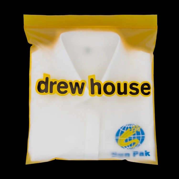 Frosted Zipper Ziplock Garment Clothing Packaging Bags Biodegradable Zip Lock Custom Plastic Shopping Bag For Sachet Packaging