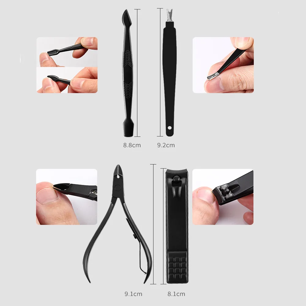 Professional black Stainless Steel Nail Clippers Nail Clipper Trim Machine Toenail Scissors Pliers Pedicure Tool