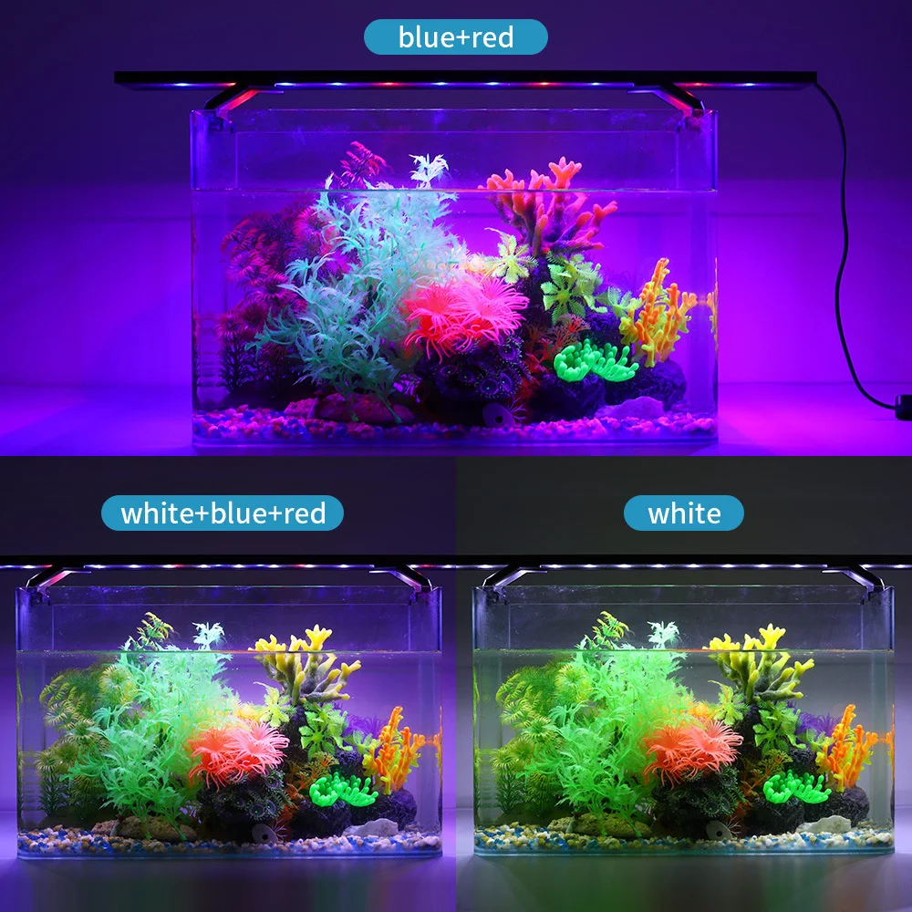 Full Spectrum Dimmable Aquarium Light Grow Plant Bracket Light for Aquariums Marine Tank Coral Reef Lamp LED Fish Tank Lights