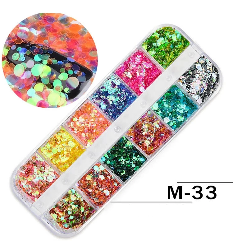 Mixed Shiny Blasting Nail Acrylic Powder Nail Glitter Stickers