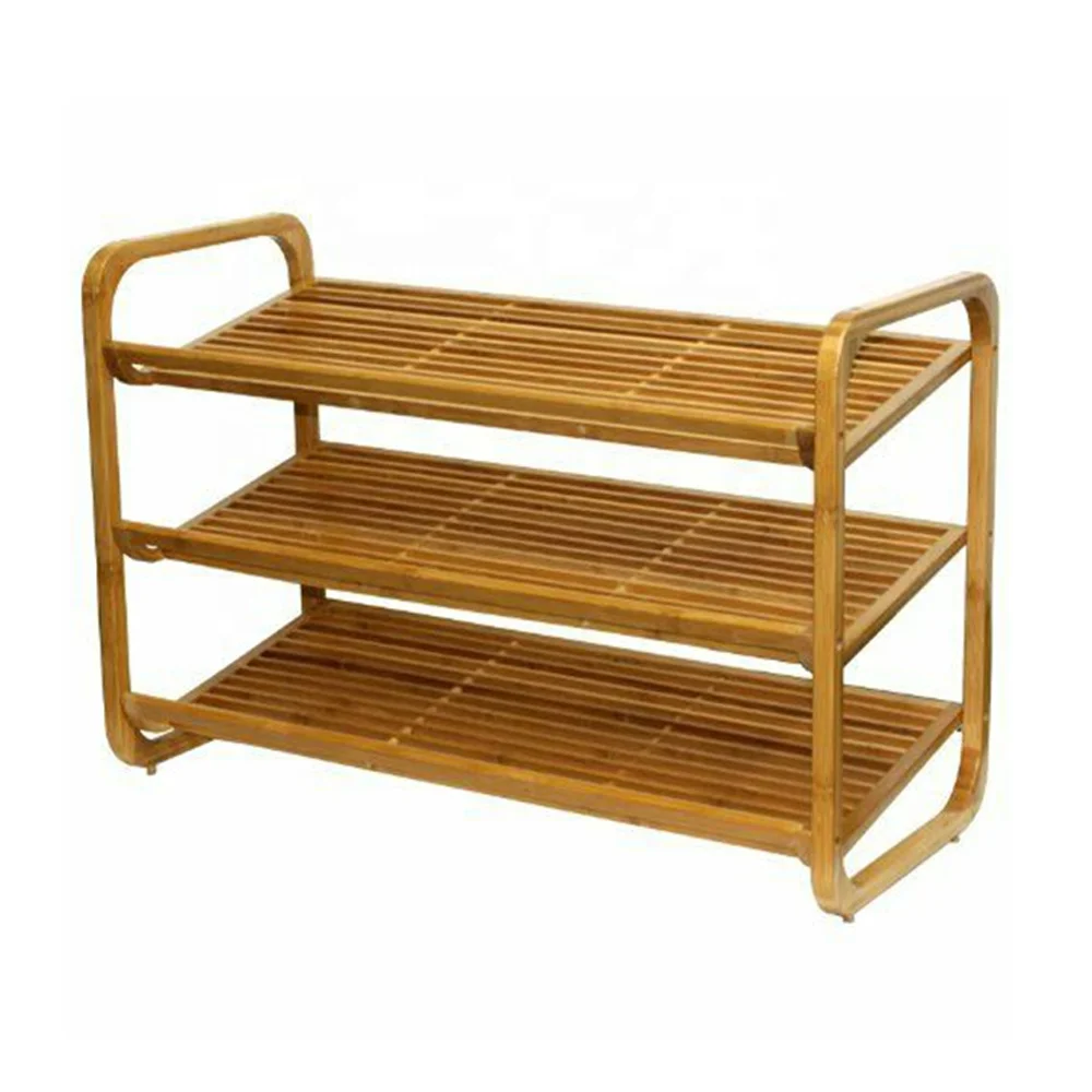 Скандинавский деревянный современный Крытый стеллаж для обуви полка с органайзер для хранения шкаф 3 слой бамбукового волокна и полки для обуви