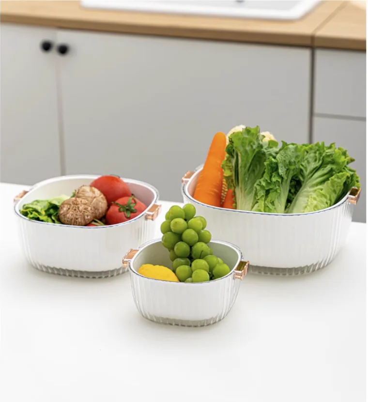 New Vegetable Washing Plate Drain Basket Fruit Plate Living Room Household Filtered Water Washing Basket