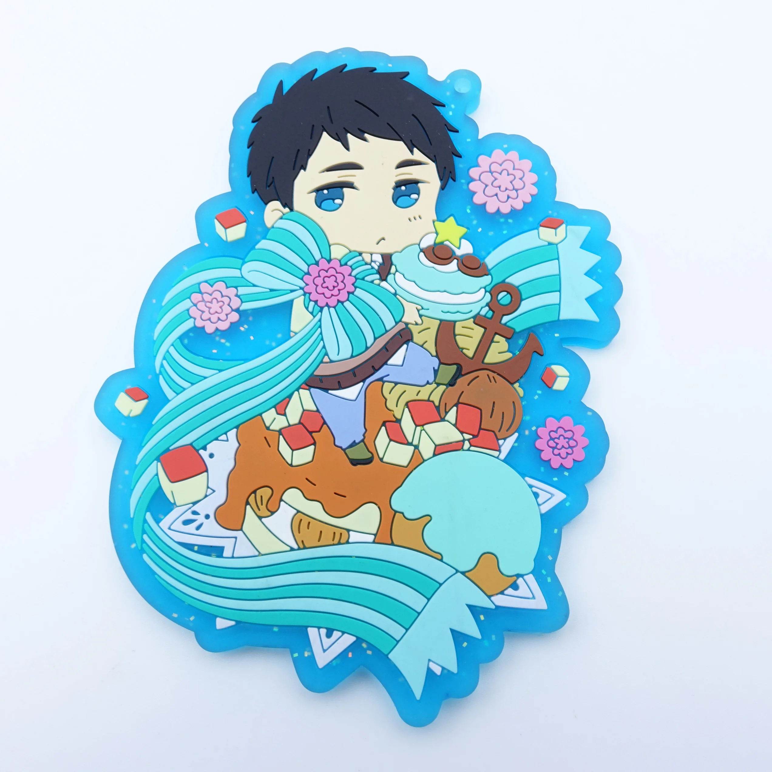 Custom cute anime pvc rubber medals soft pvc kids sport souvenir environmental protection silica gel medals with glitter powder