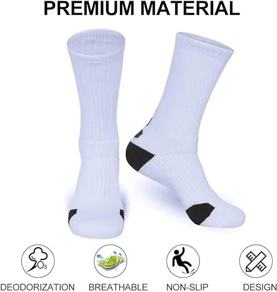 KTS8 Factory Custom Free Samples Logo Cotton Terry Super Elite Basketball Cushioned Athletic Sports Crew Socks For Men & Women
