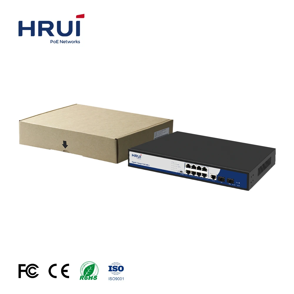 Поддержка OEM ODM PoE Switch VLAN и расширение 250M 150W Power 10 портов Gigabit L2 управляемый коммутатор Ethernet