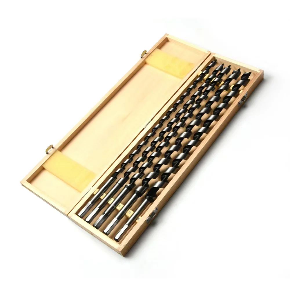 5Pcs 450mm Hex Shank Wood Auger Drill Bit Set With Case