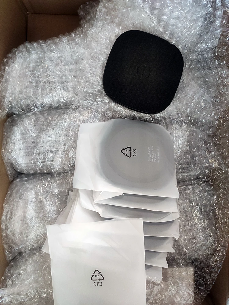 dropshipping Mobile Phone charger TS09S PU Leather Metal Desktop 15W 10W Qi Square Wireless Charger Pad phone charging