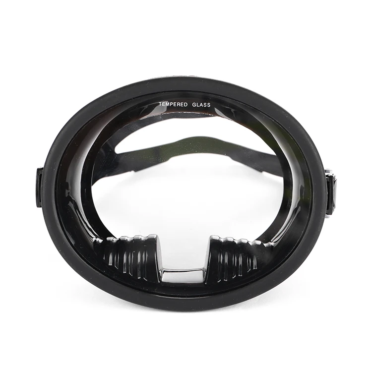 Silicone tempered glass dive frameless  oval free diving mask