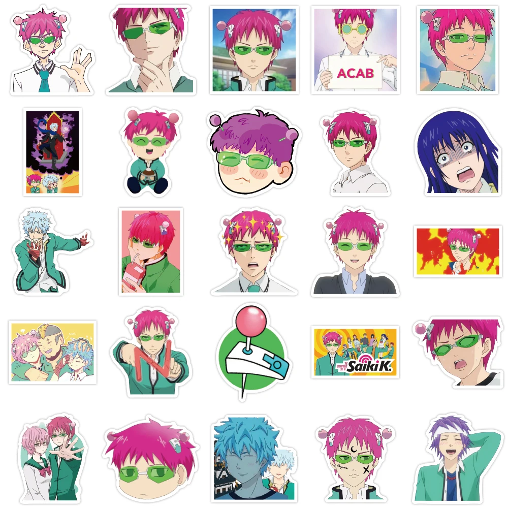 50 pieces/bag of Anime Saiki k graffiti movie stickers/mobile phone computer water bottle vinyl waterproof stickers