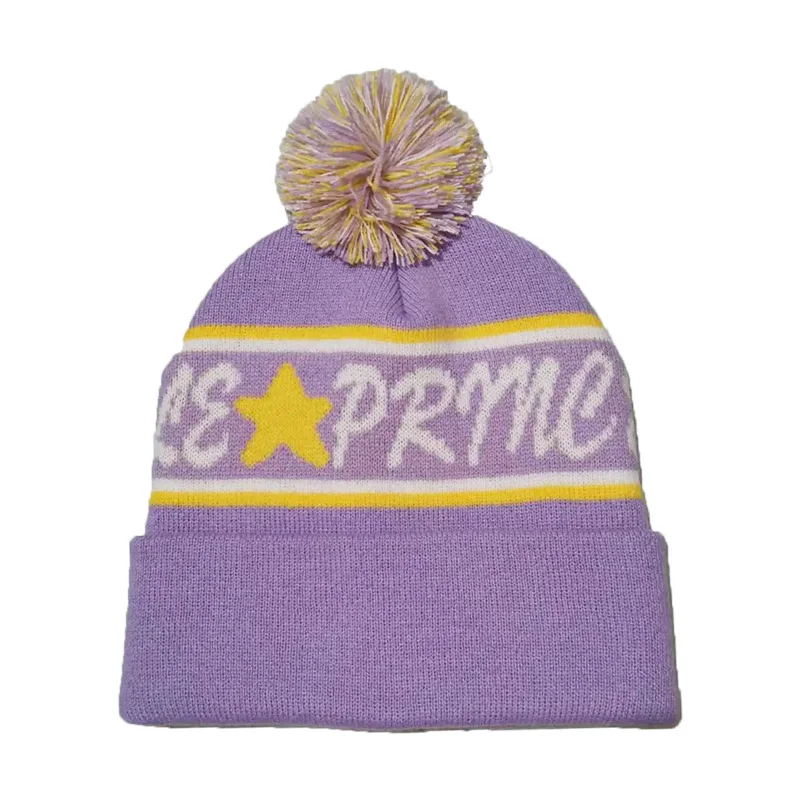 Custom Beanie/100% Acrylic Your Own Embroidery Logo Jacquard Letter Knitted Beanie Hat Custom Winter Hat With Pom Pom