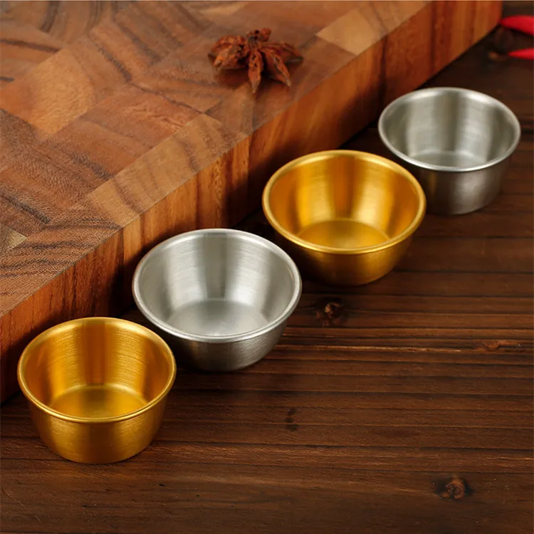 high quality 304 stainless steel golden sauce dish salad dressing bowl sauce bowl for tomato sauce