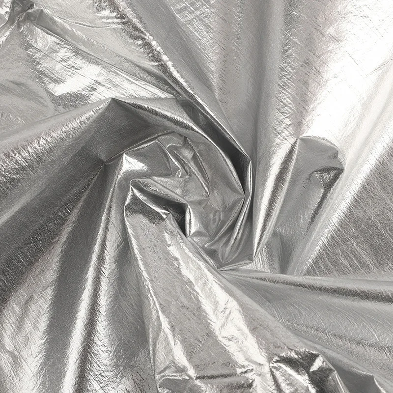 380t 100 Nylon Taffeta Gold Printing Fabric 20d Nylon Metal Silver Fashion Fabric For Coat