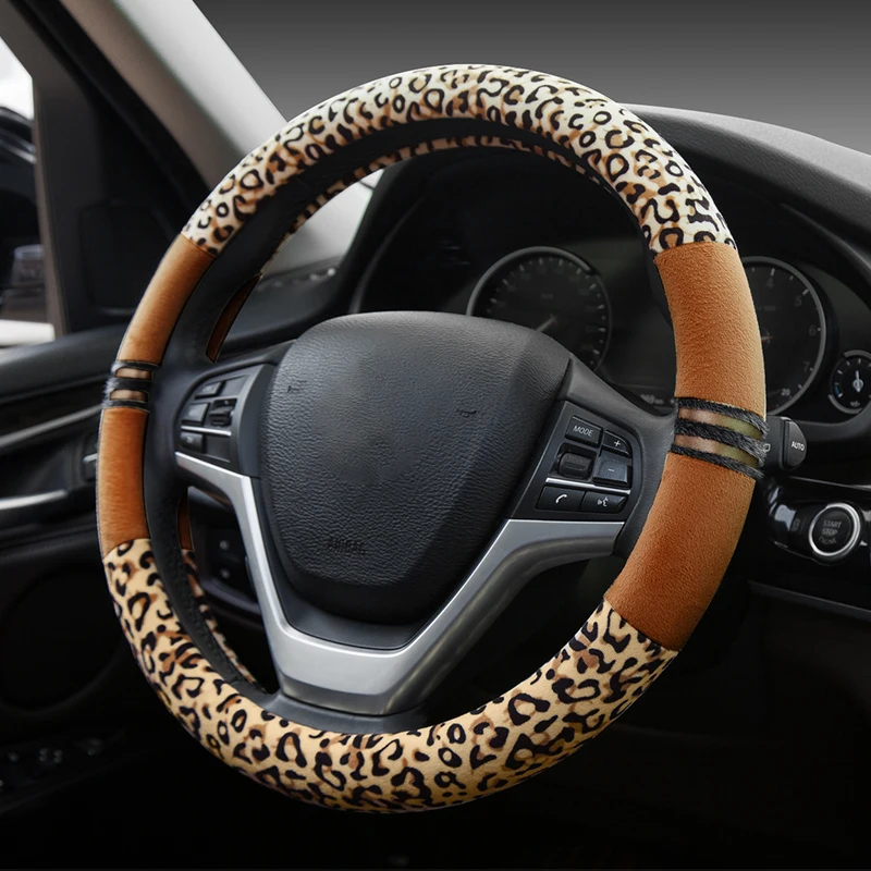 
Low MOQ Rubber Inner Ring Material Short Fur Plush Steering Wheel Cover 