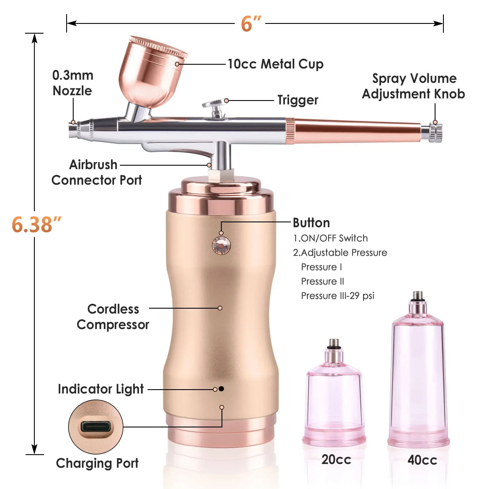 portable home use water spray peel cordless compressor moisturize oxygen injector