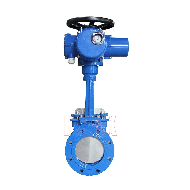 380V Stainless steel gate knife gate valve with electric actuator din ductile iron electric knife gate valve 500mm
