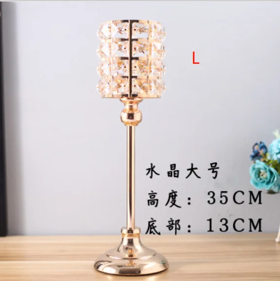 european morden decorative metal gold crystal candle holders