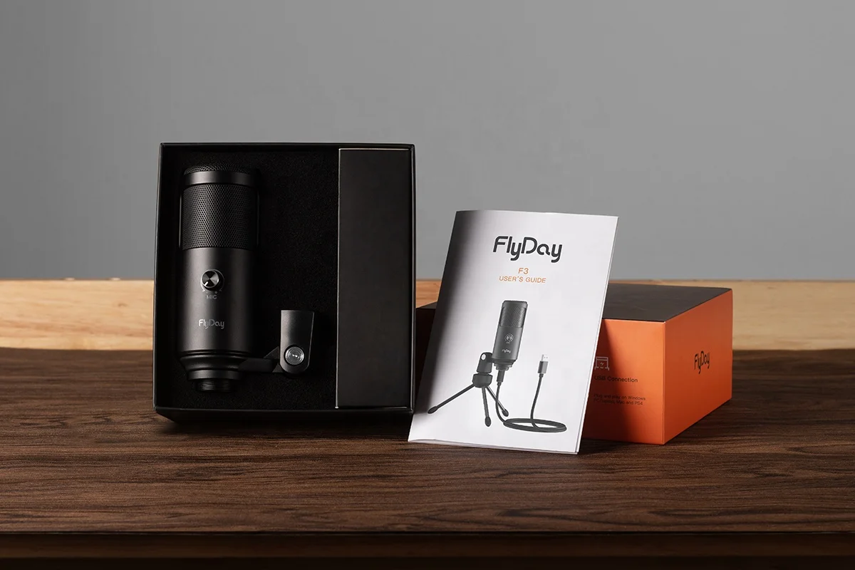 OEM Wholesale Professional USB Condenser Microfone Desktop Computer Streaming Microphone F3