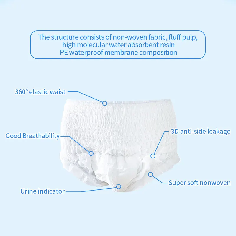 feel free super disposable chinese thick care xxl adult diaper best quality 6000ml xl pant style china
