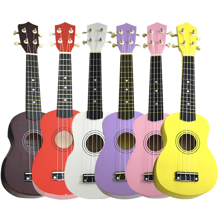 China Manufacturers Wholesale Set Cheap 21 Inch Soprano Multiple Color Wood Ukulele