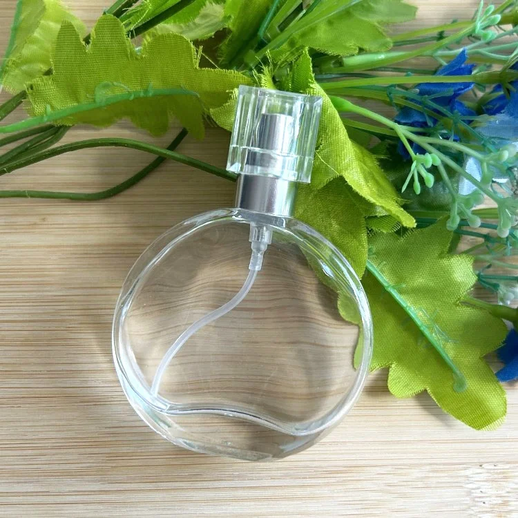 Acrylic Cap Fancy Design Thick Base Women Glass Unique Fragrance Perfume Mist Spray Bottle  With Packaging