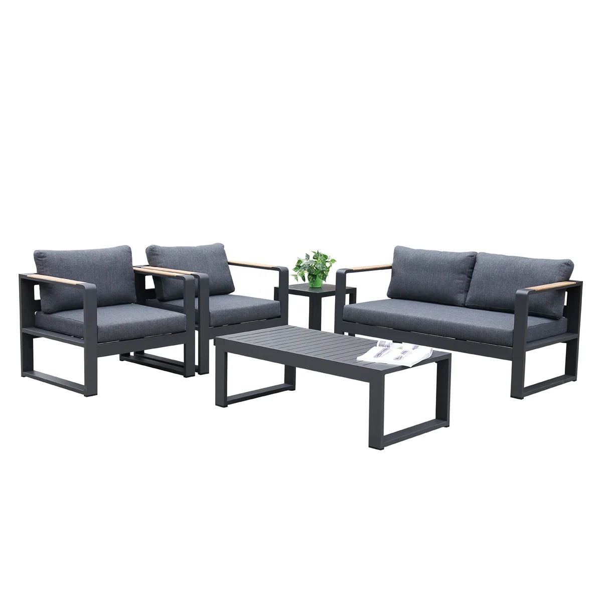 JKk3062 hot sale  salon de jardin exterieur Aluminum outdoor sofa furniture sectional sofa garden sets round sofa
