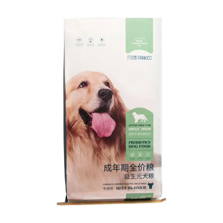 Custom 20KG dog food polypropylene laminated pp woven bag color printing pet bags plastic sack