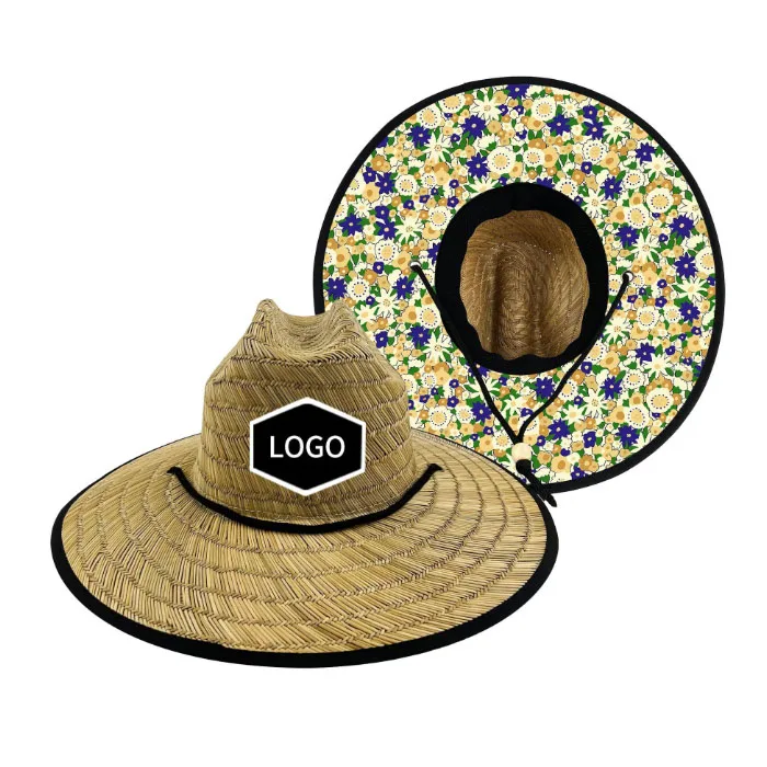 Straw Hat for Men Women Customized Logo Summer Western Beach Cowboy Wide Brim Straw Hat Customized Logo Sombreros Cowboy Hat