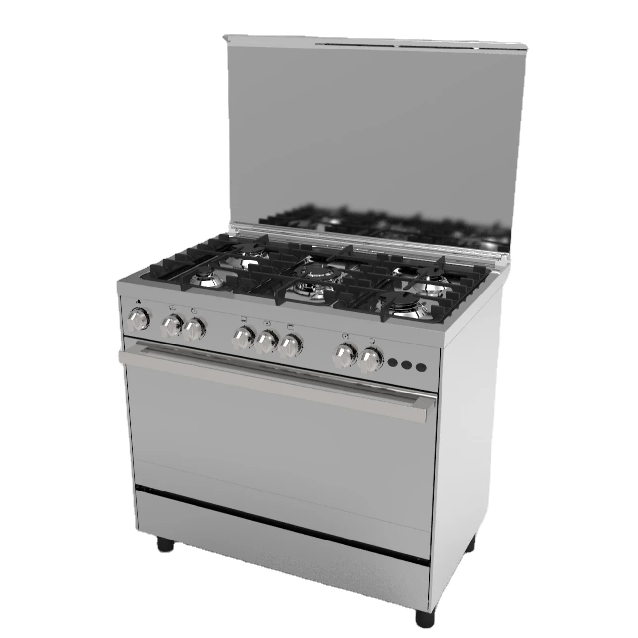 gas cooker with 5 burners gas oven and gas bottle compartment