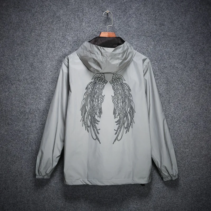 Bulk Wholesale Mens Running Reflective Jacket With Print