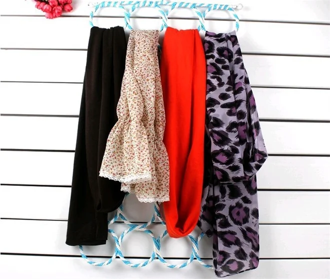 THO-8D283  Rattan Weaving 9 16 28 Round Holes Ring Hanging Silk Scarf Hangers Scarf Organizer