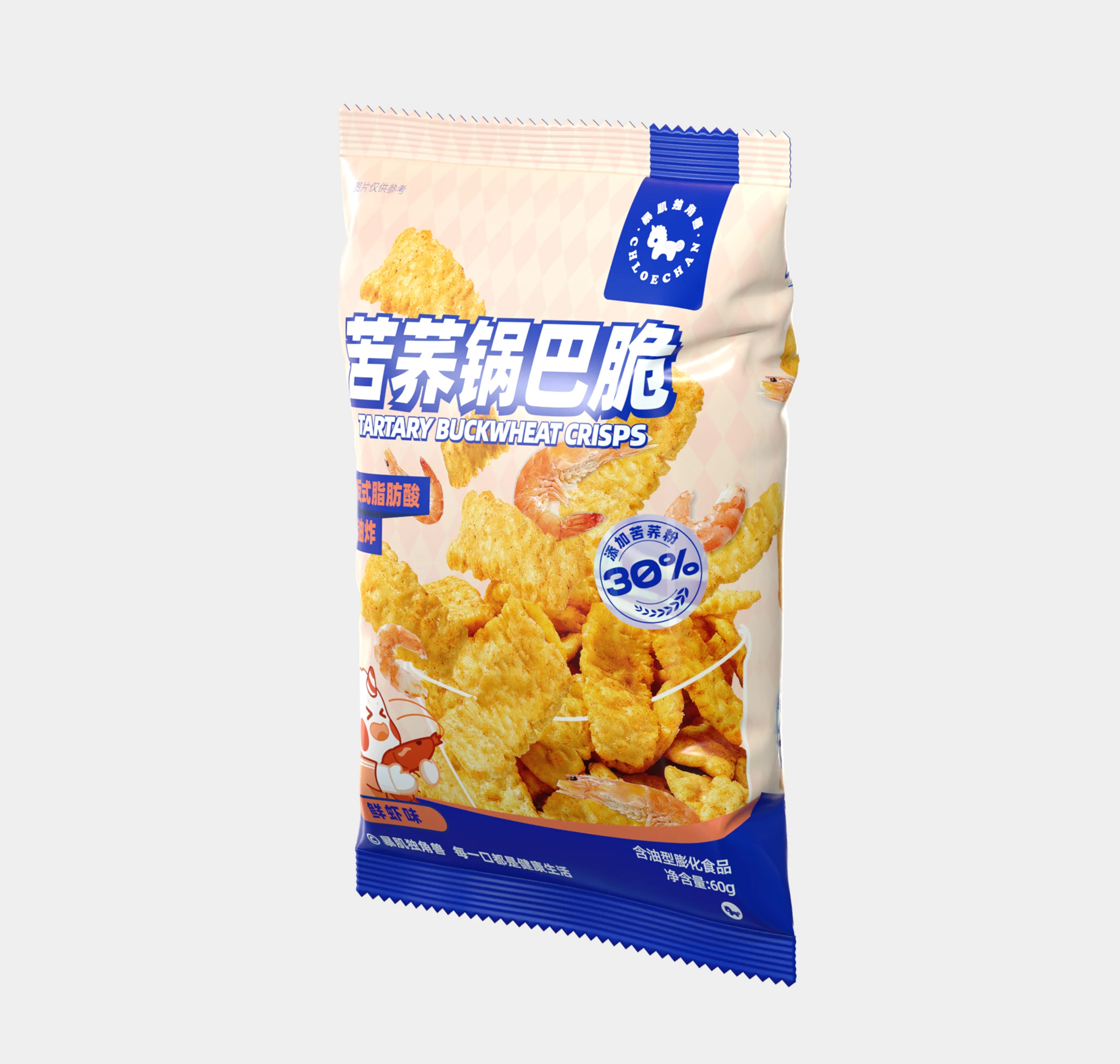Rice Crust Snack Fresh Shrimp Chips For Young People Crisp Shrimp Flavor Rice Crust Bag Packing Non Fried Shrimp Chips