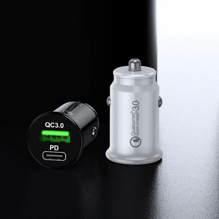  18W PD Car Charger QC 3.0 Fast Charging Power Mini Adaptor For Iphone 11 12 Pro Max Samsung S10 S20 S21 Plus Ultra Note