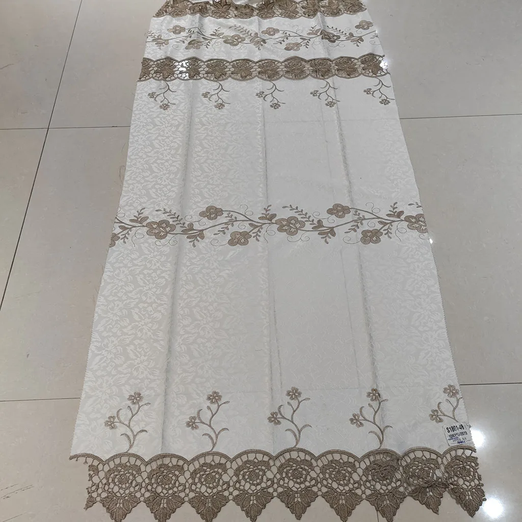 100%polyester fancy embroidery fabric curtain for the living room