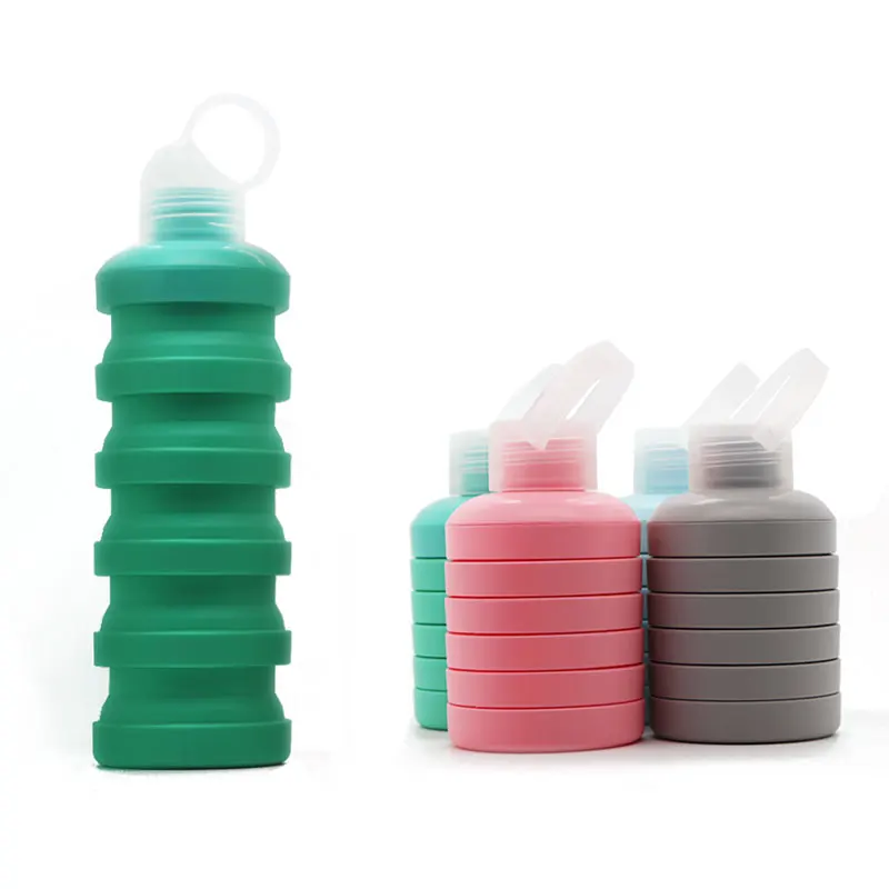 Travel Reusable Folding Foldable Silicone Collapsible Water Bottle