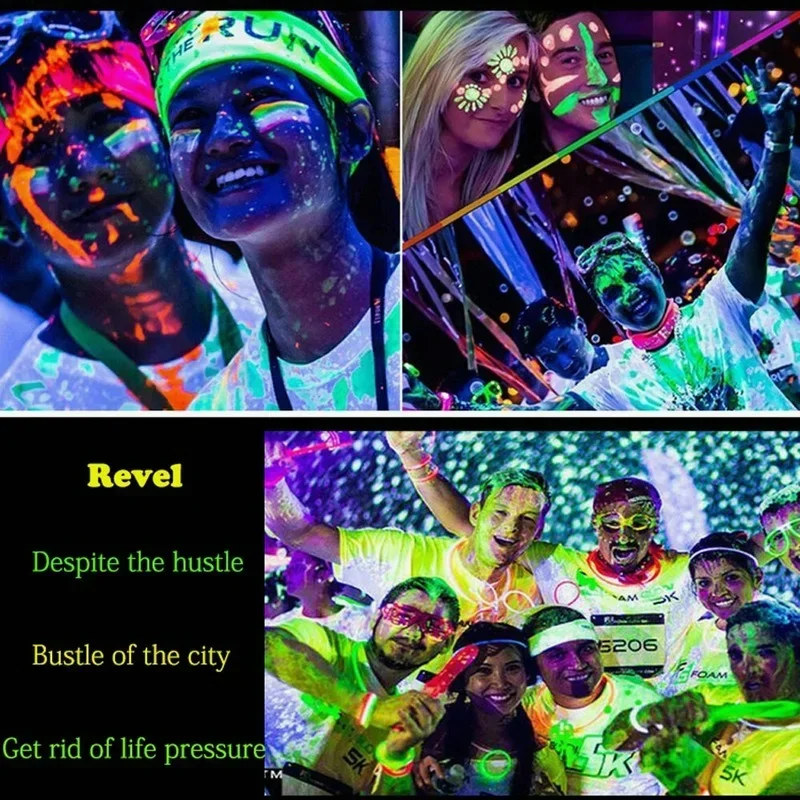 7 Colors Luminiscent Face Body Art Paint UV Glow In Dark  Halloween Party Fancy Dress Beauty Makeup Dark Paint